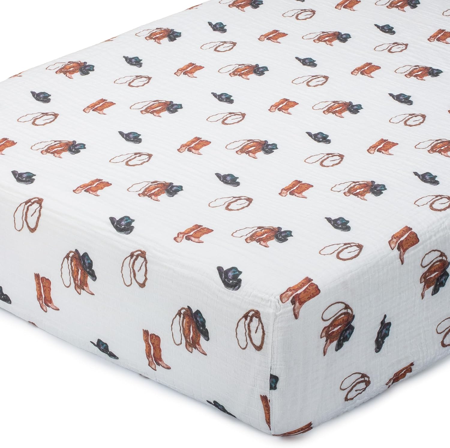 LollyBanks Muslin Crib Sheets 2 Pack, 100% Cotton Neutral Baby Crib Sheets for Standard 52"x28" Mattress, Soft Fitted Sheet for Boys and Girls, Baby Bedding Essentials (Golf Cart and Golf Balls)