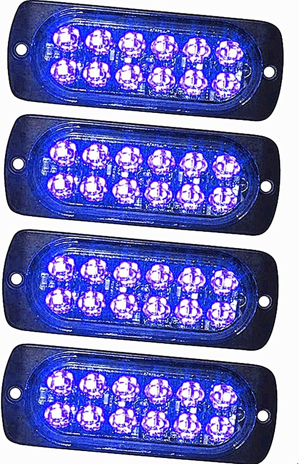 HULA Strobe Side Marker Lights, 4PCS 12LED Car Marker Lights Car Side Indicators Lights 12V 24V Front Rear Side Light Position Lamps for Truck Trailer (Yellow)