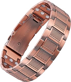 Jecanori 3X Strength Copper Magnetic Bracelet for Men,Pure Copper Bracelet Included Adjustable Sizing Tool, 9.1 inches Price In India