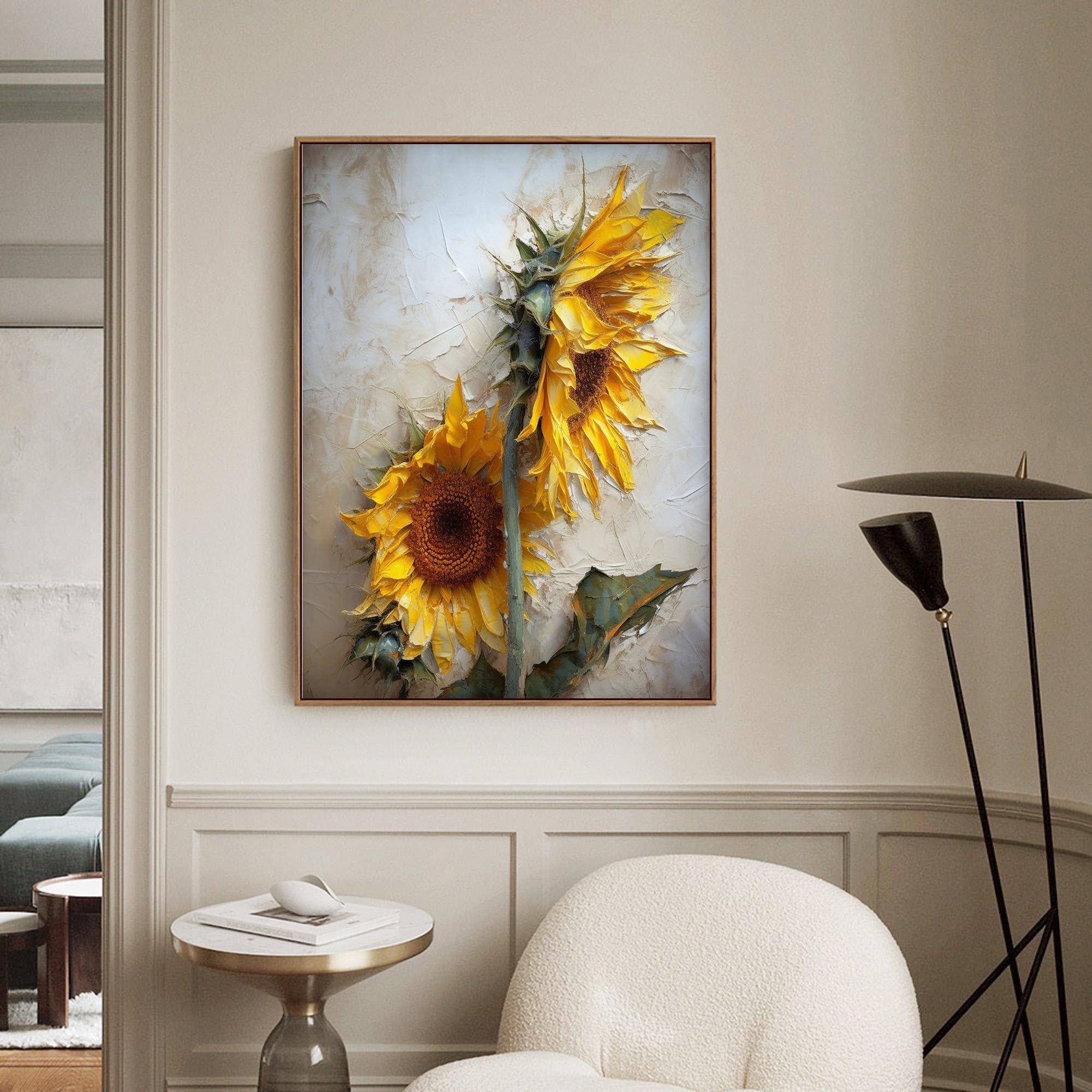 Amazon.com: Jsiluxna Sunflower landscape,Sunflower Field Art