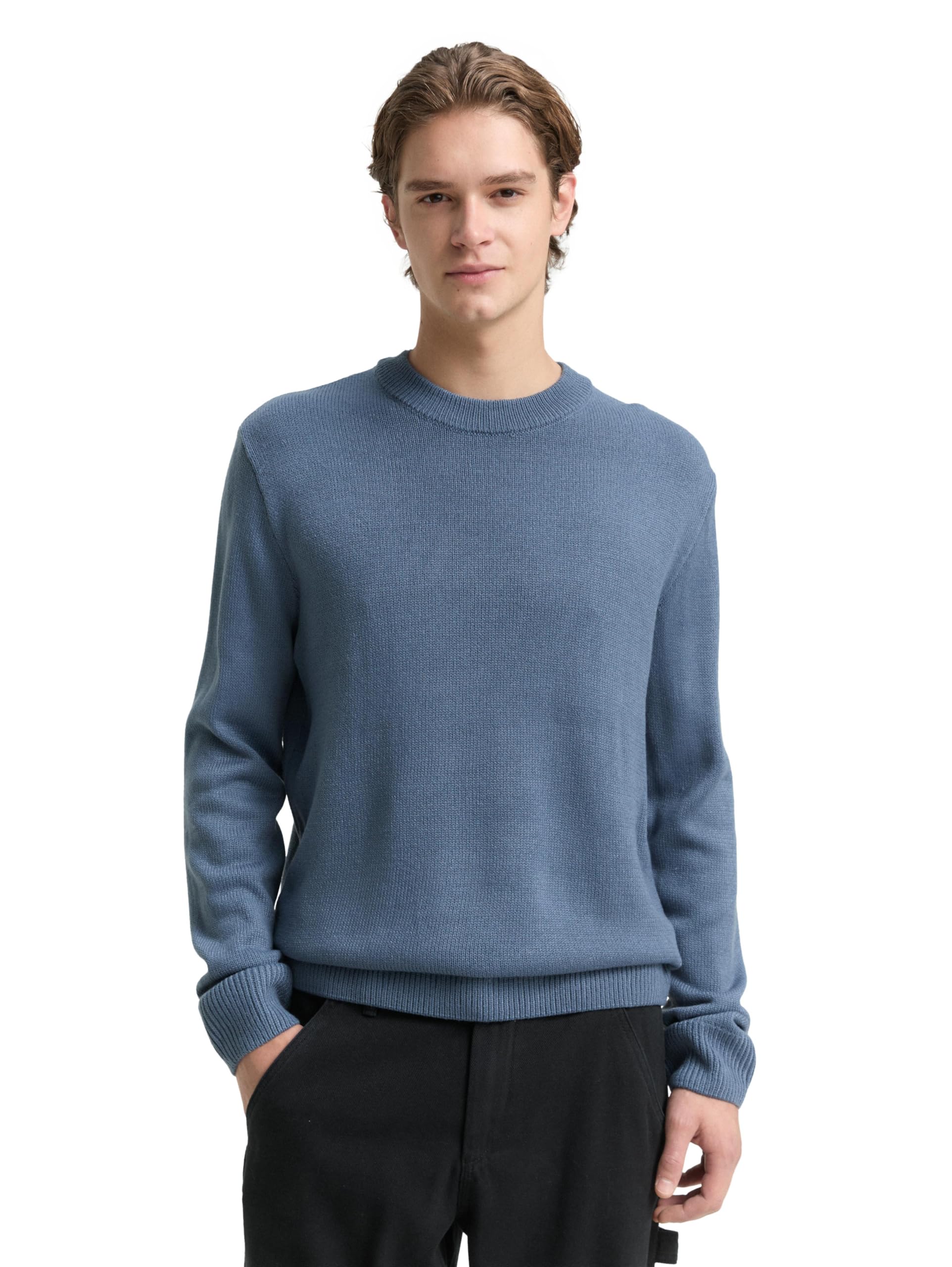 TOM TAILOR Denim Herren Strickpullover mit Rundhalsausschnitt