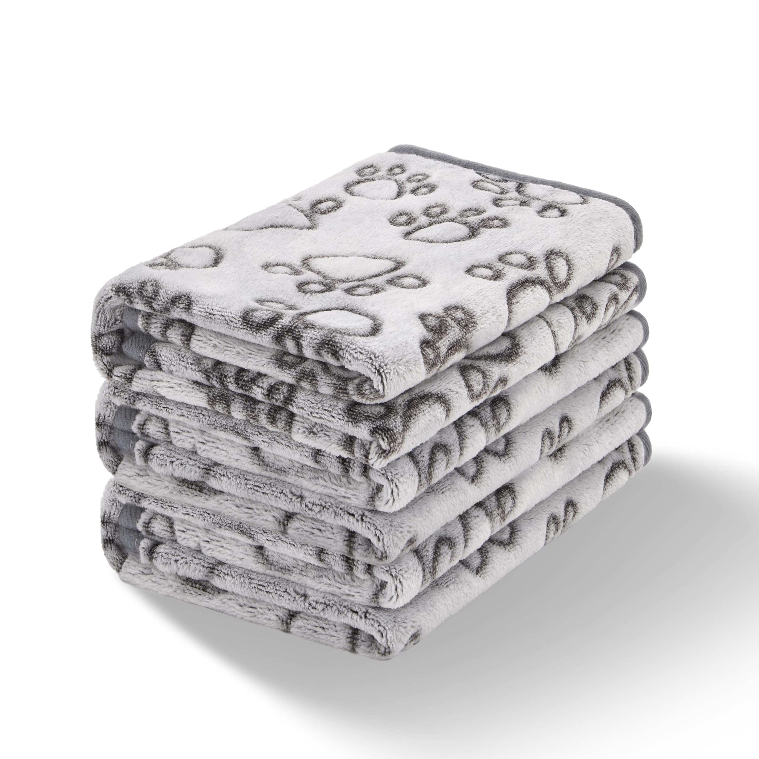 Stuffed® 3 Mantas Suaves Perros pequeños, Manta calmante Lavable para protección de jaulas, Regalos Esenciales para Perros, Cachorros, Gatitos, 24 x 16 Pulgadas, Gris