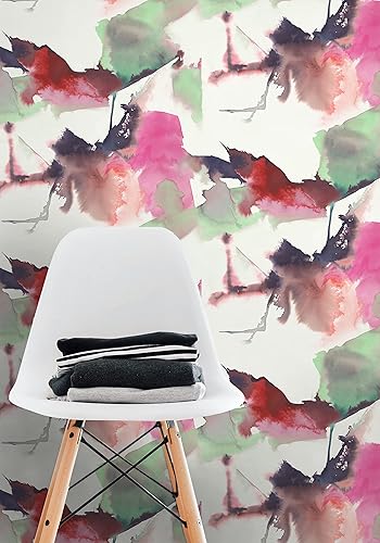 Vista 29 de NextWall Harry & Grace - Papel tapiz abstracto para despegar y pegar en bloque de acuarela (Inkwell)