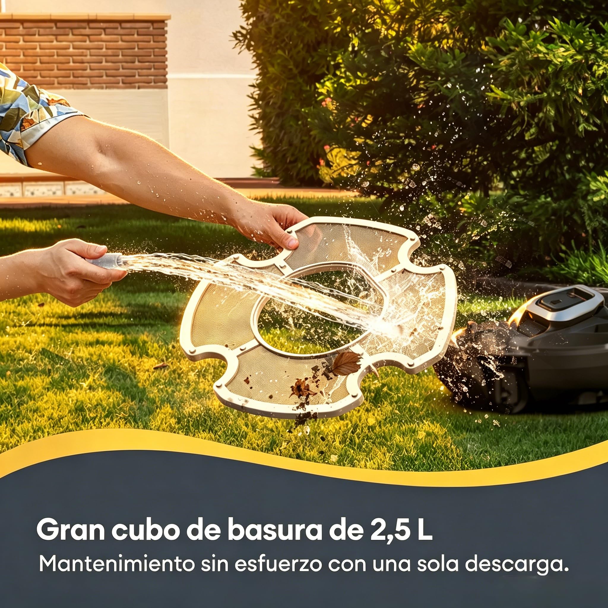 Robot Limpiafondos Piscina Inalámbrico con Flotador, Recogida sin Poste, 2 Motores, 90Min, 80m², Autoaparcamiento Inteligente, Diseño Biónico, Fácil de Usar para Piscina Elevada y Enterrada