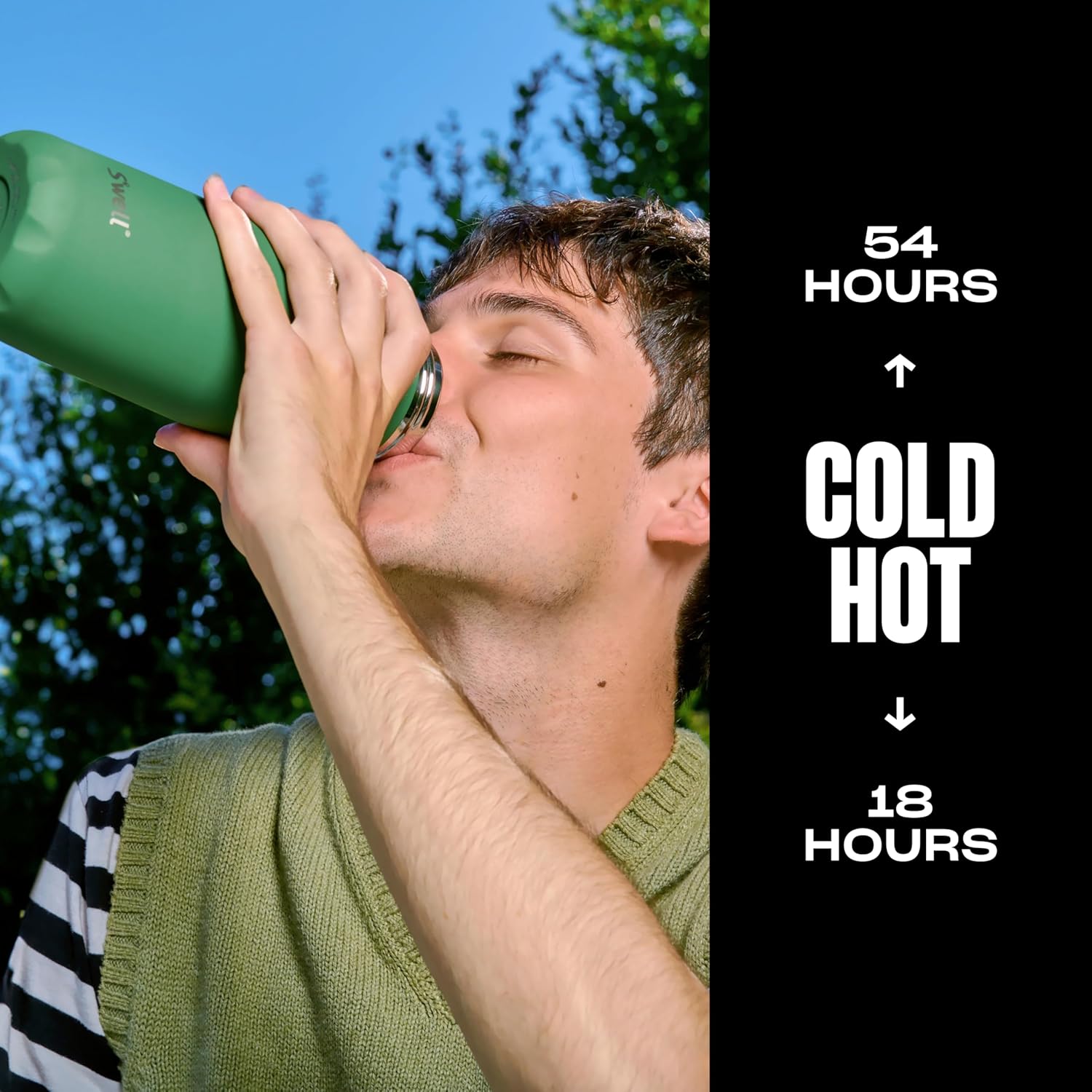 S'well Recycled Stainless Steel Explorer with Insulated Lid and Handle, 32oz, Green Jasper, Triple Layered Vacuum Insulated Containers Keeps Drinks Cold for 42 Hours and Hot for 10 - Image 2