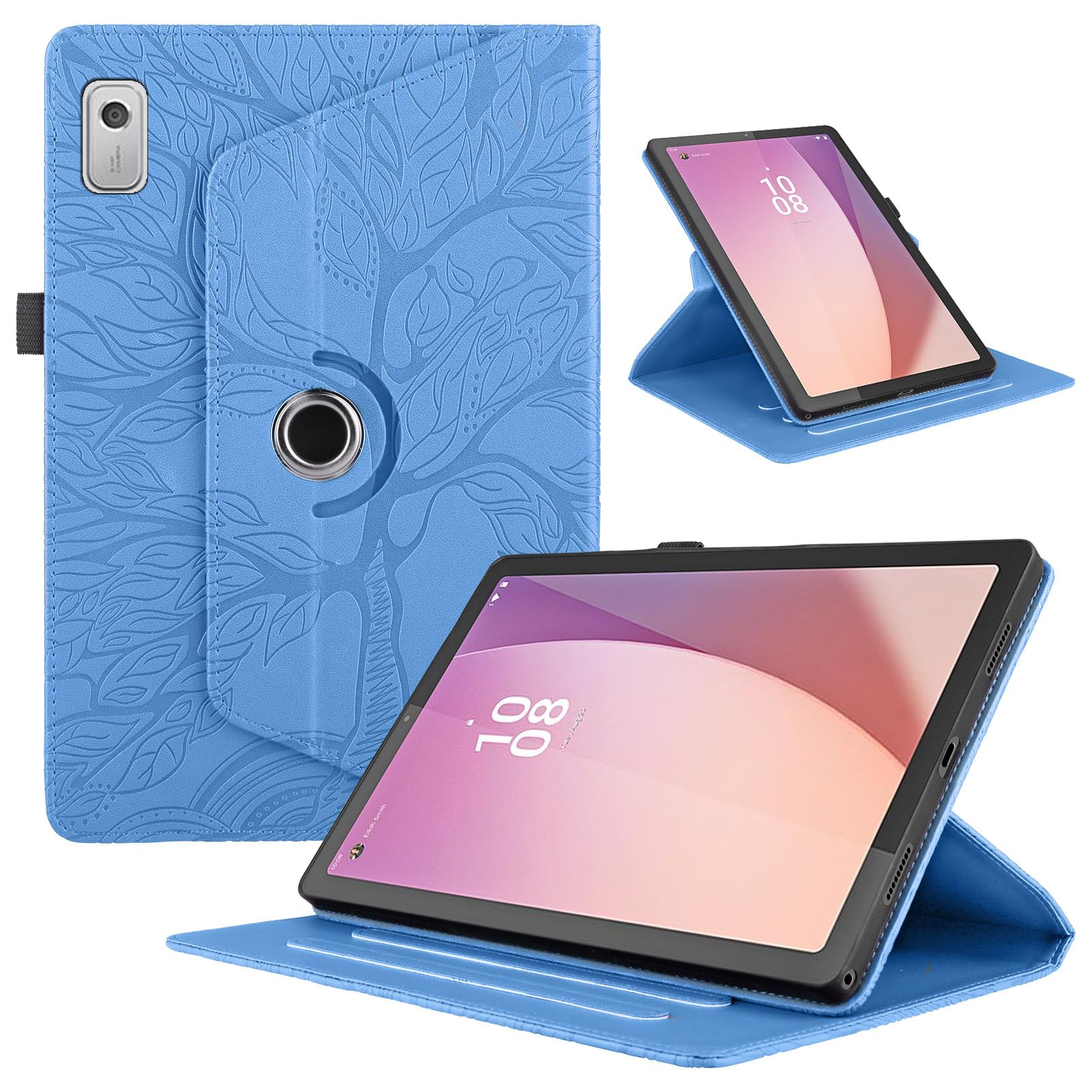 Funda para Samsung Galaxy Tab S9/ S8/ S7 11" (SM-X710/X700/T870) PU Cuero Tablets Protectora Cover 360°Carcasa Giratoria de ángulo Múltiple Stand Función Tablets Funda,Rojo Árboles — view 197