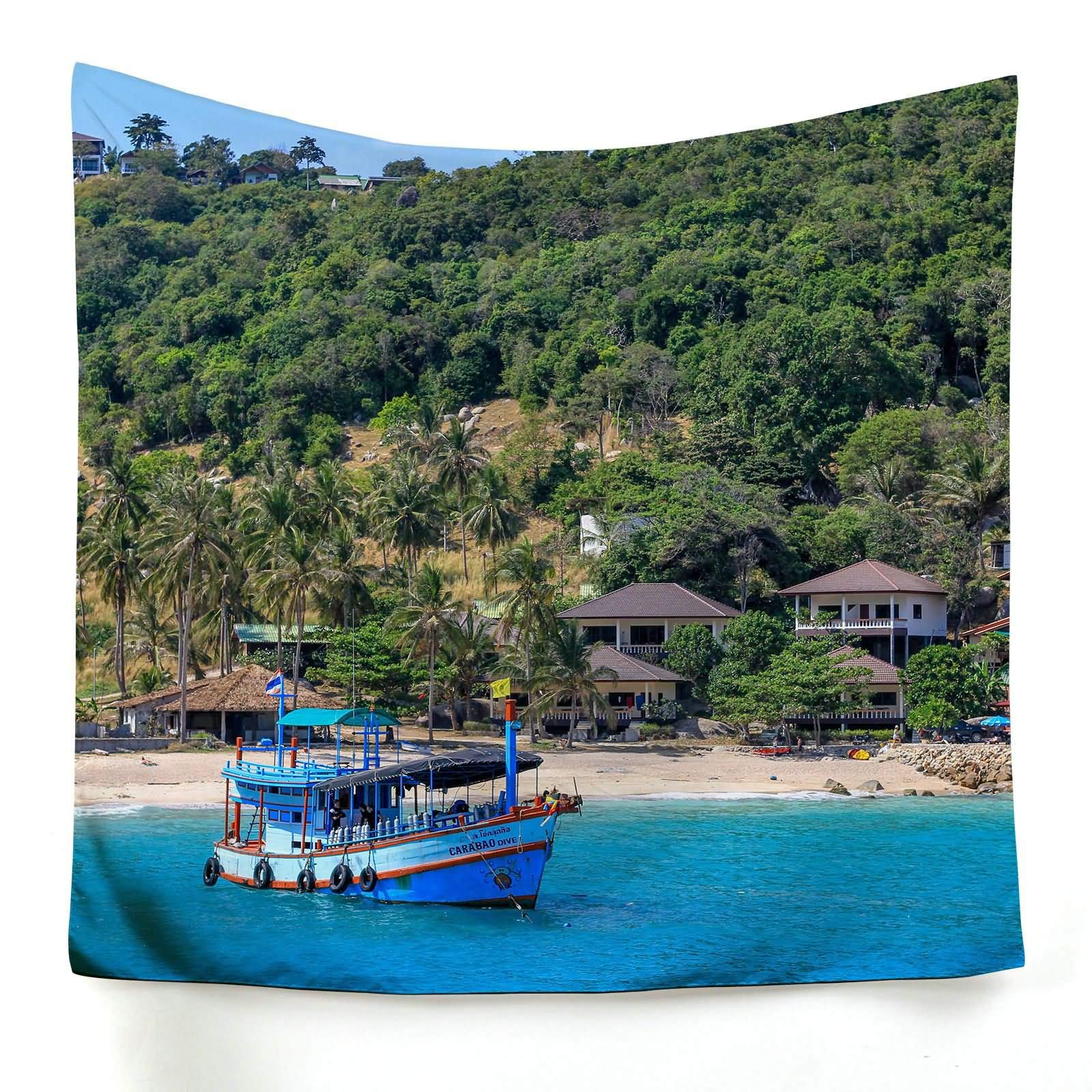 Tenture murale decoration yacht pour masquer les imperfections du mur