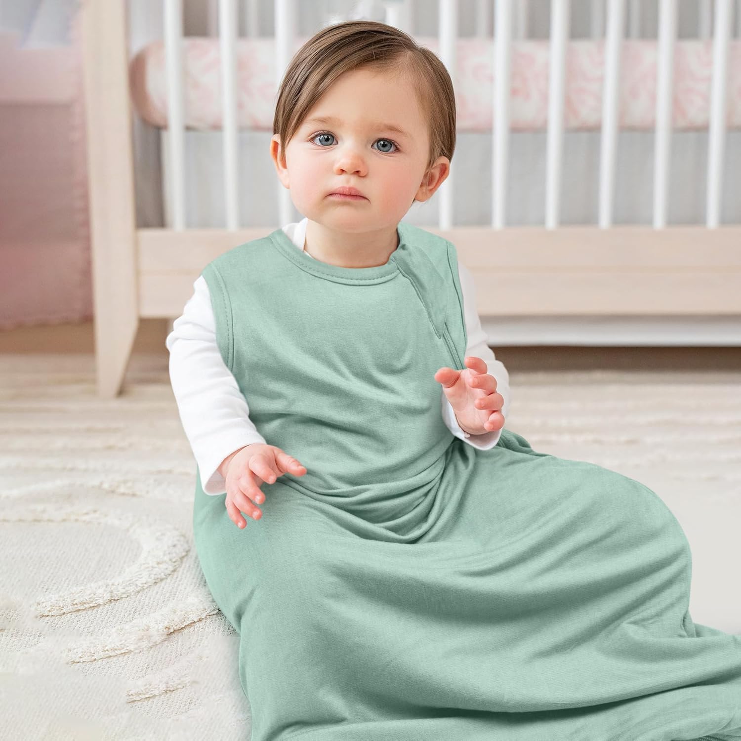 MEXXI Sleep Sack 1.0 TOG, Rayon Made from Bamboo Sleep Sack, Ultra Soft Wearable Blanket for Baby with 2-Way Zippers - Image 4