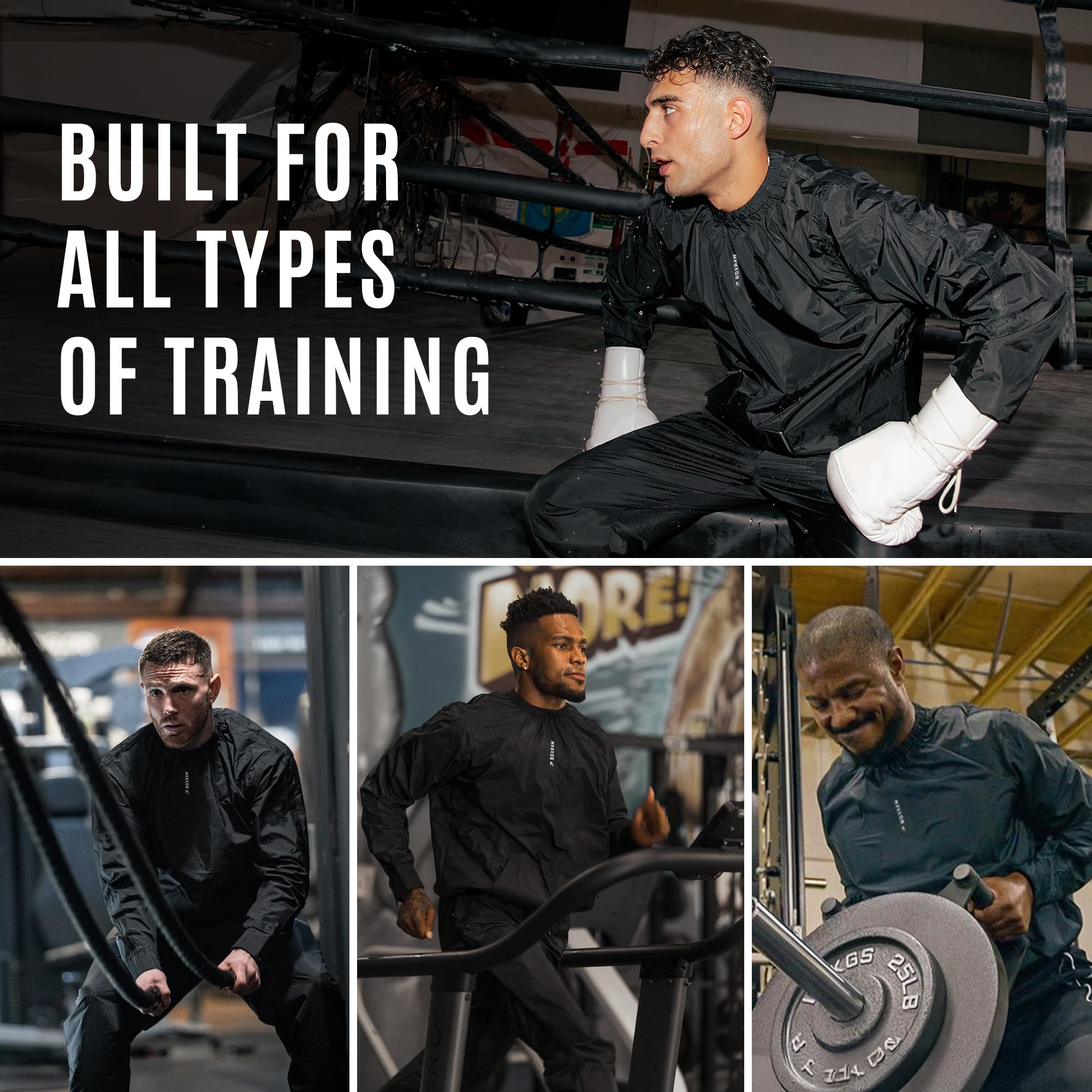 Boxraw Lineal Professional Sauna Suit For Men Top And Bottoms