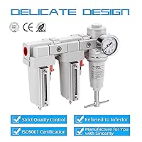 Vista 2 de NANPU Sistema de secado de aire de alta presión con mango en T NPT de 1/2 pulgada, filtro de partículas doble de 5 micrones y pistón regulador