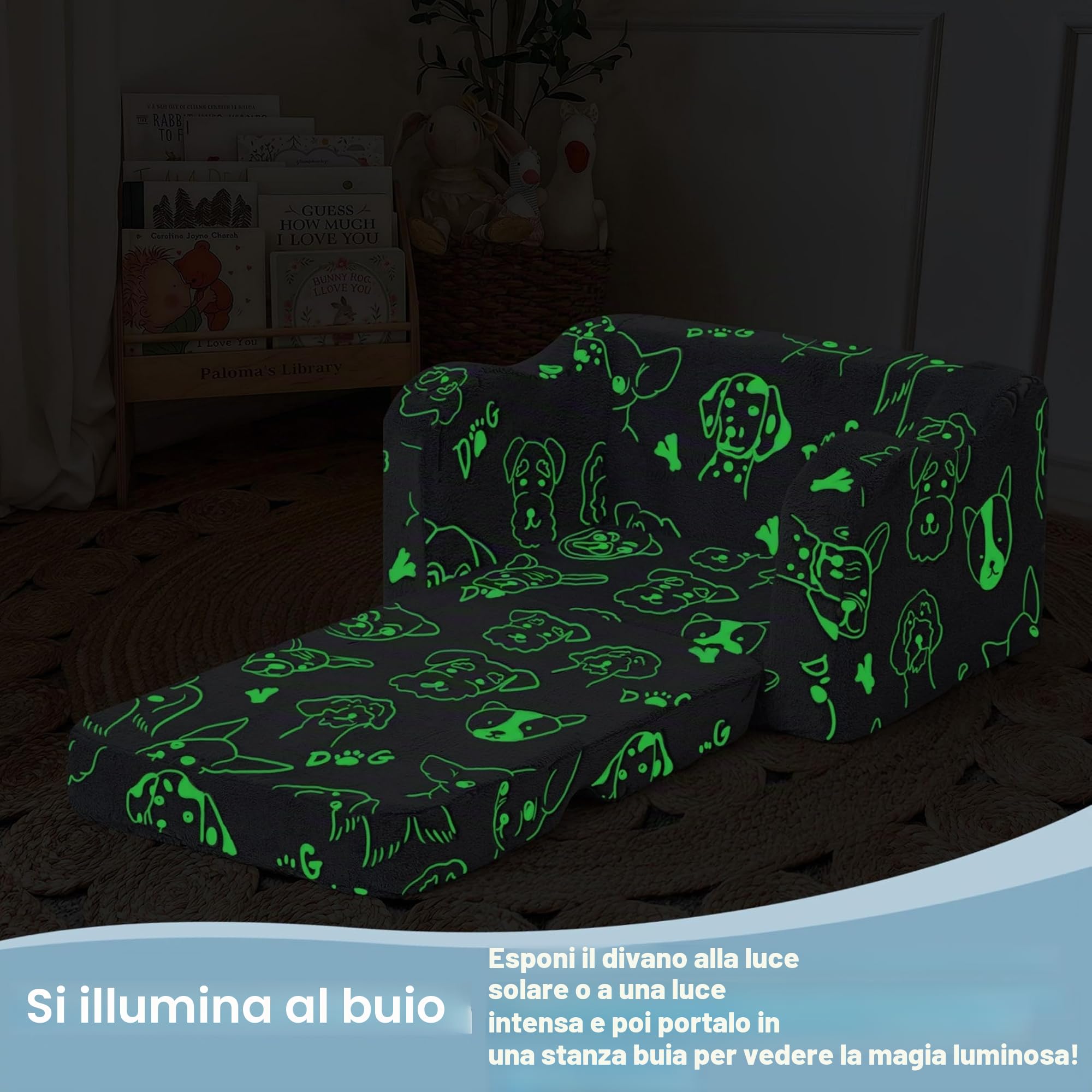 MeMoreCool Divano per bambini pieghevole, 2 in 1 per bambini, con funzione di sonno, mini divano per camera dei bambini, divano da gioco per ragazze e ragazzi, grigio