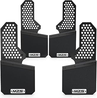 MZS Mud Flaps Splash Guards Compatible with Truck Pickup SUV Car Off-Road Vehicles, Universal Offset Fender Mudflaps Mudguards Sediment/Dirt/Debris Protection for Front and Rear, Pack of 4