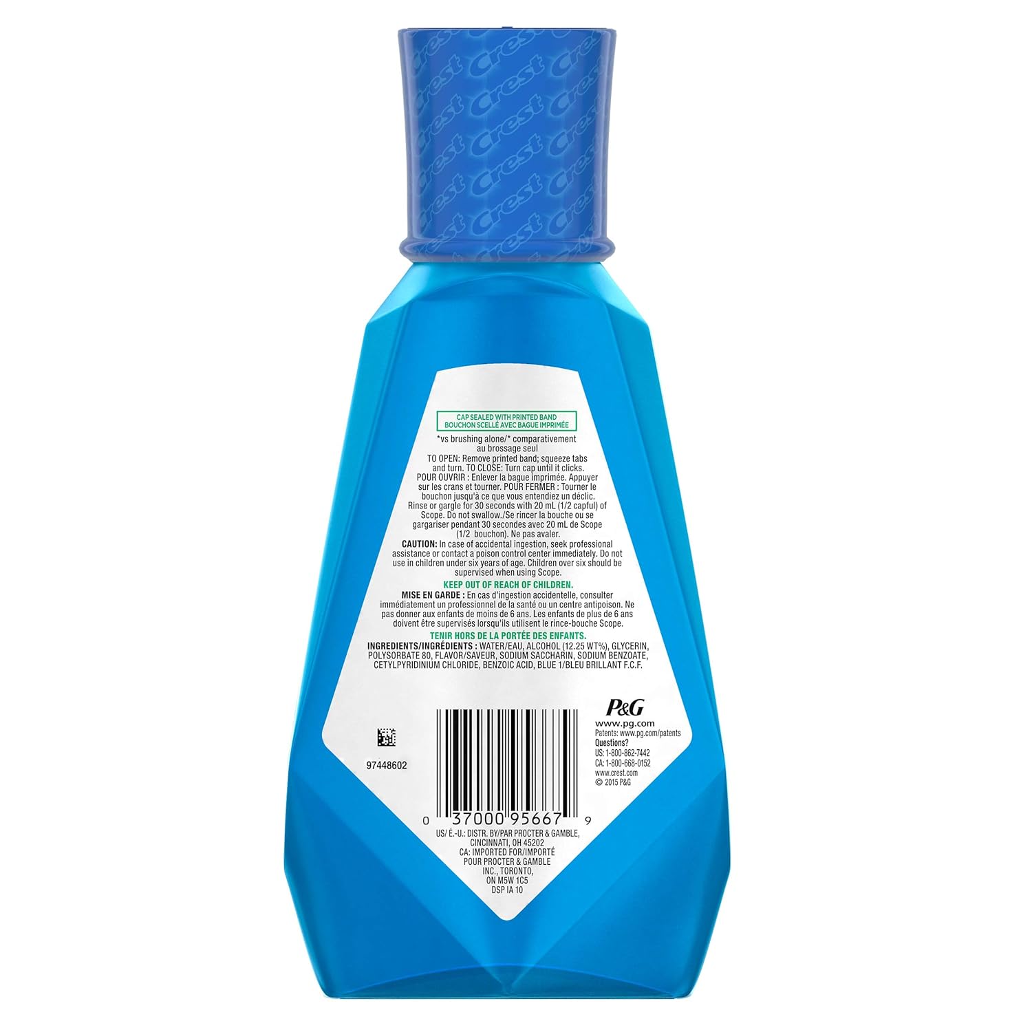 New Deal Crest Scope Outlast Mouthwash, Long Lasting Peppermint, 1 L
