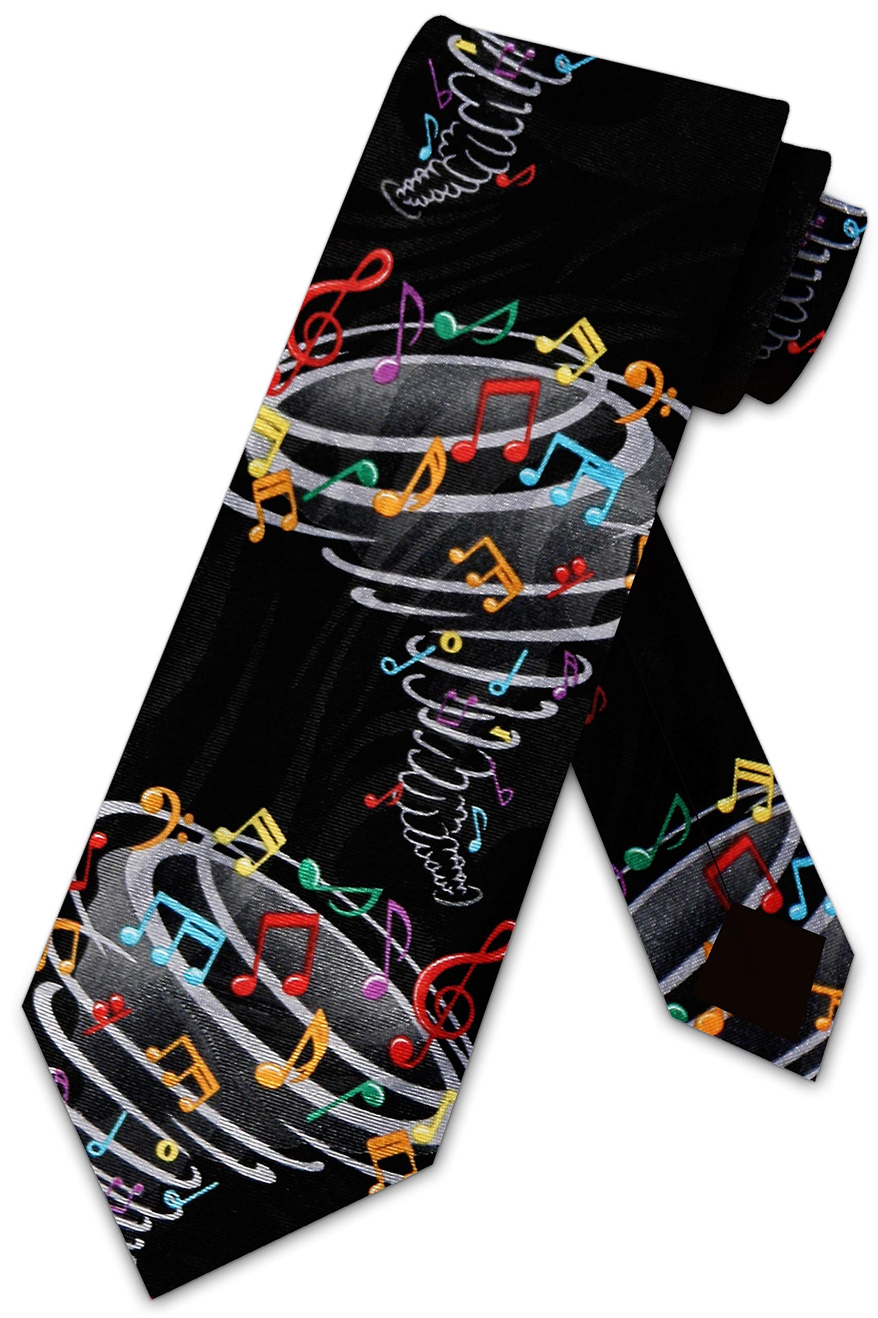 Steven Harris Men's Tornado Notes Neck Tie One Size Black