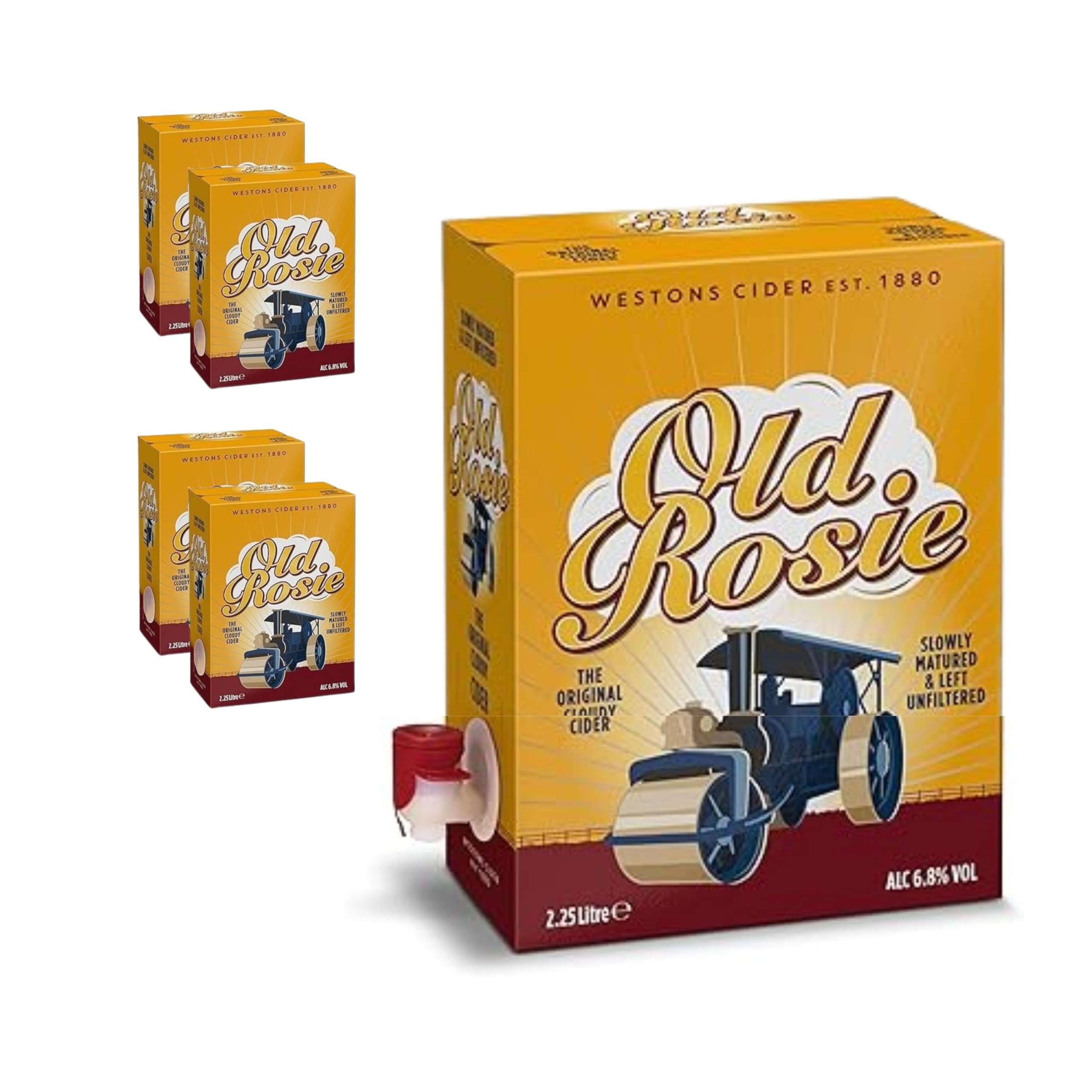 Westons Old Rosie Cloudy Cider 4 x 2.25 Litre Bag in Box Still Cider
