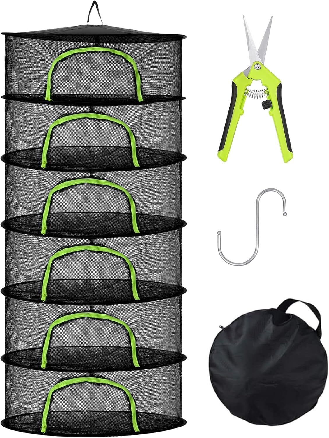 Herb Drying Rack 6 Layer Hanging Collapsible Mesh Drying Net with