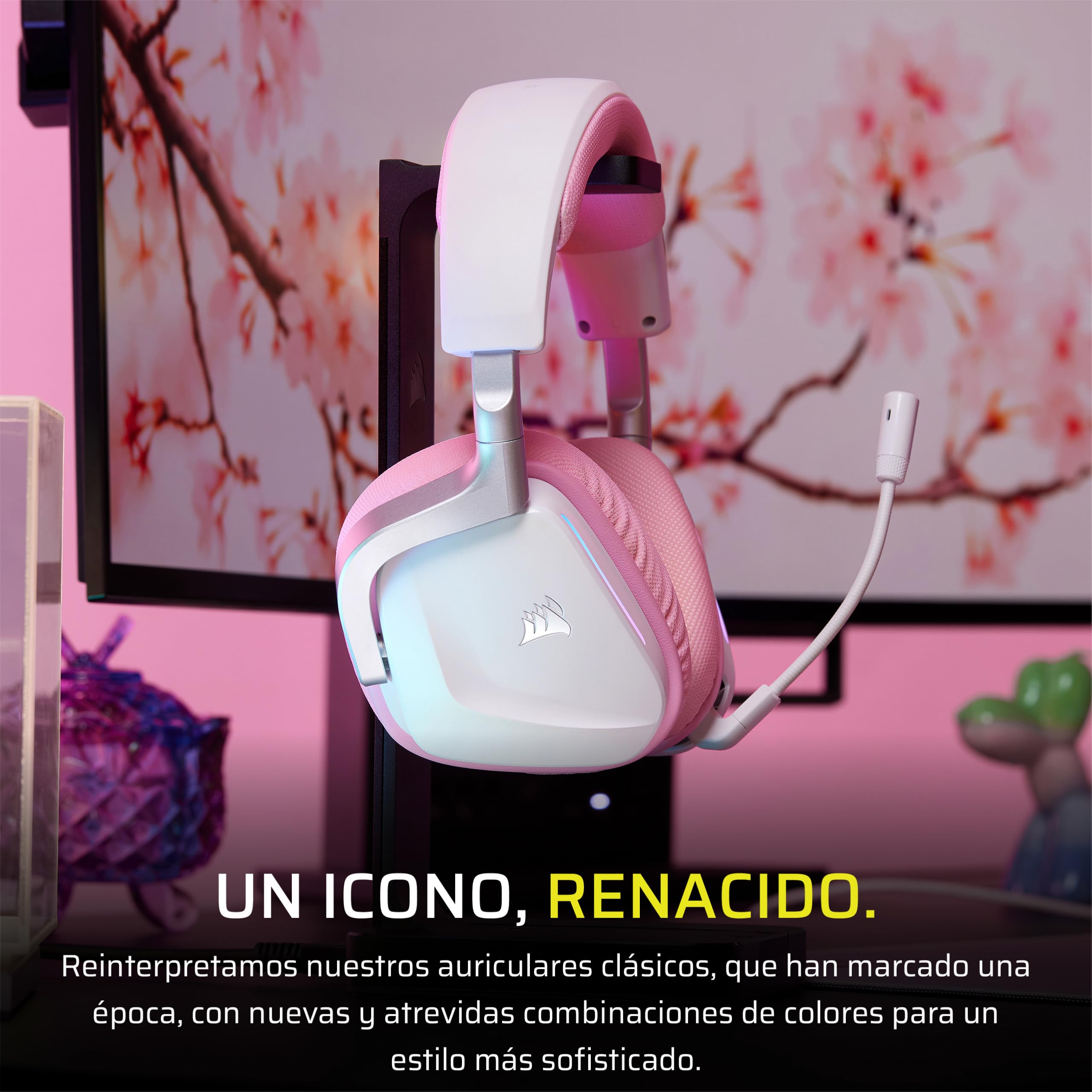 Corsair Void v2 Wireless Auriculares para Juegos con Bluetooth para PC, PS5, PS4, Switch y Móvil – Dolby Atmos, Plataforma Dual Inalámbrica, Batería de Gran Autonomía, Carga Rápida – Rosa — view 2