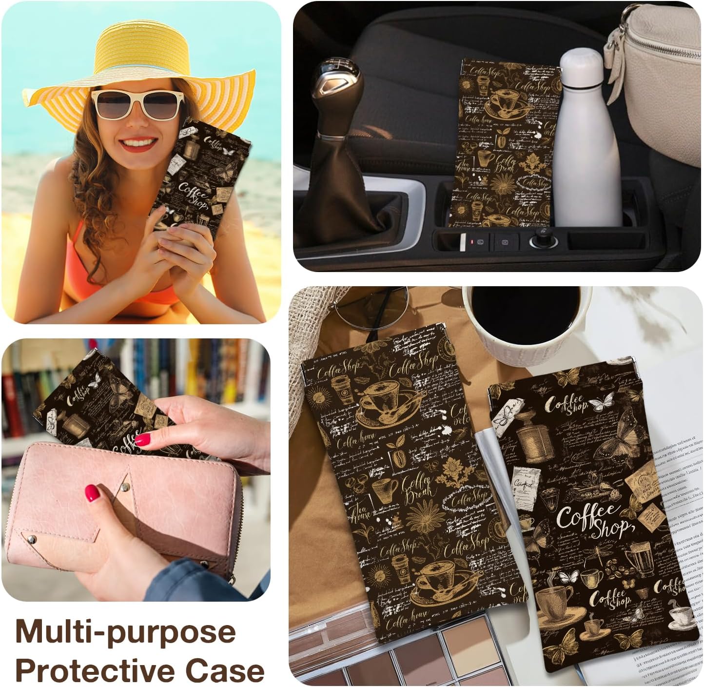 Eyeglasses Sunglasses Case PU Soft Squeeze Top Glasses Pouch for Women Men,Animal Pattern Portable Anti Scratch - Image 2