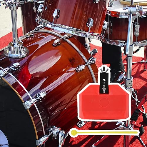 Miniatura 2 de Yibuy Bloque plástico rojo de los instrumentos de la percusión para el tamaño grande del instrumento del tambor latino