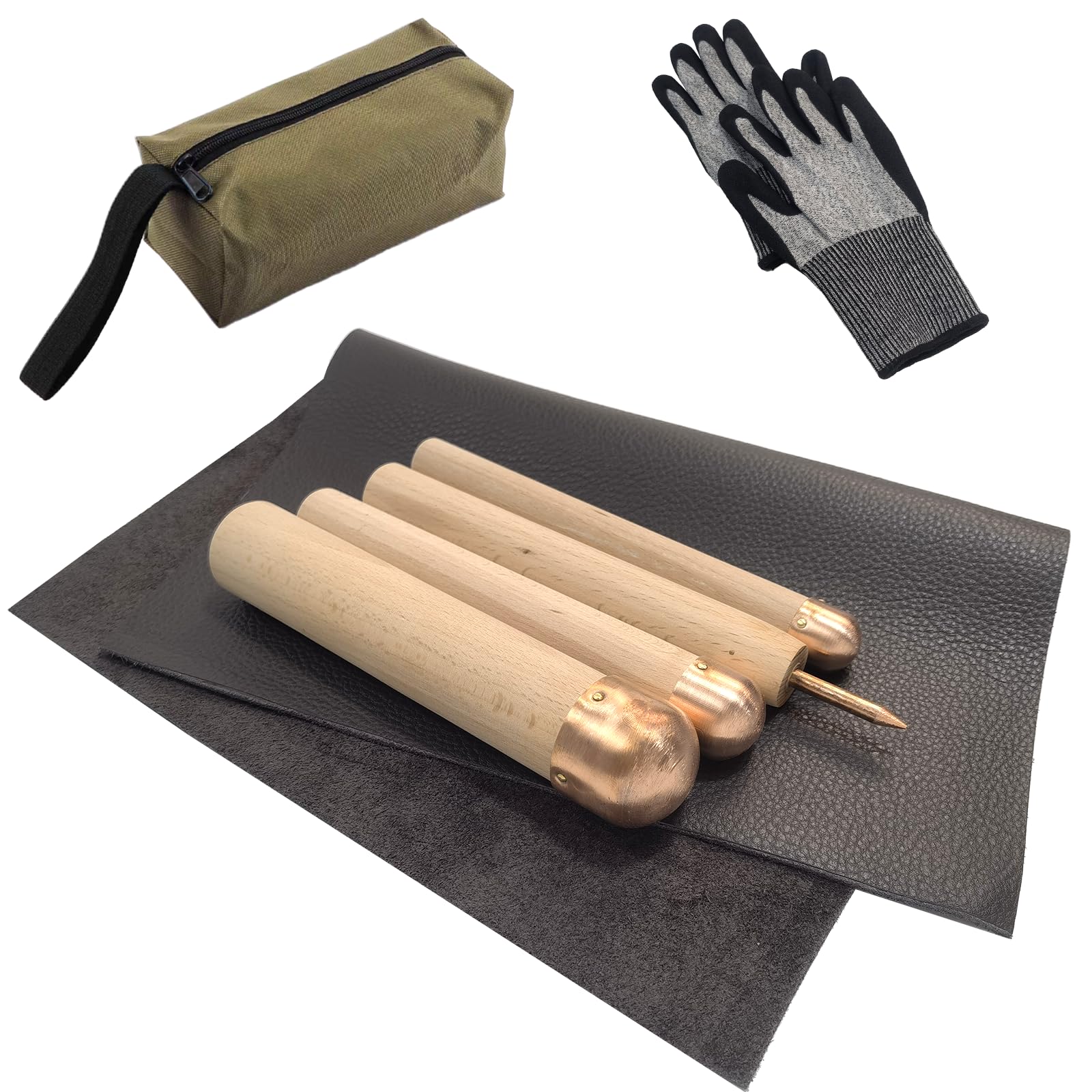 Obsidian Crafting Flint Knapping Tools,Dragon Crystal Stone Age Tool,Crafting Obsidian Stone Crystal,1 Pressure Flaker,3 Copper Boppers,1 Tool Bag,