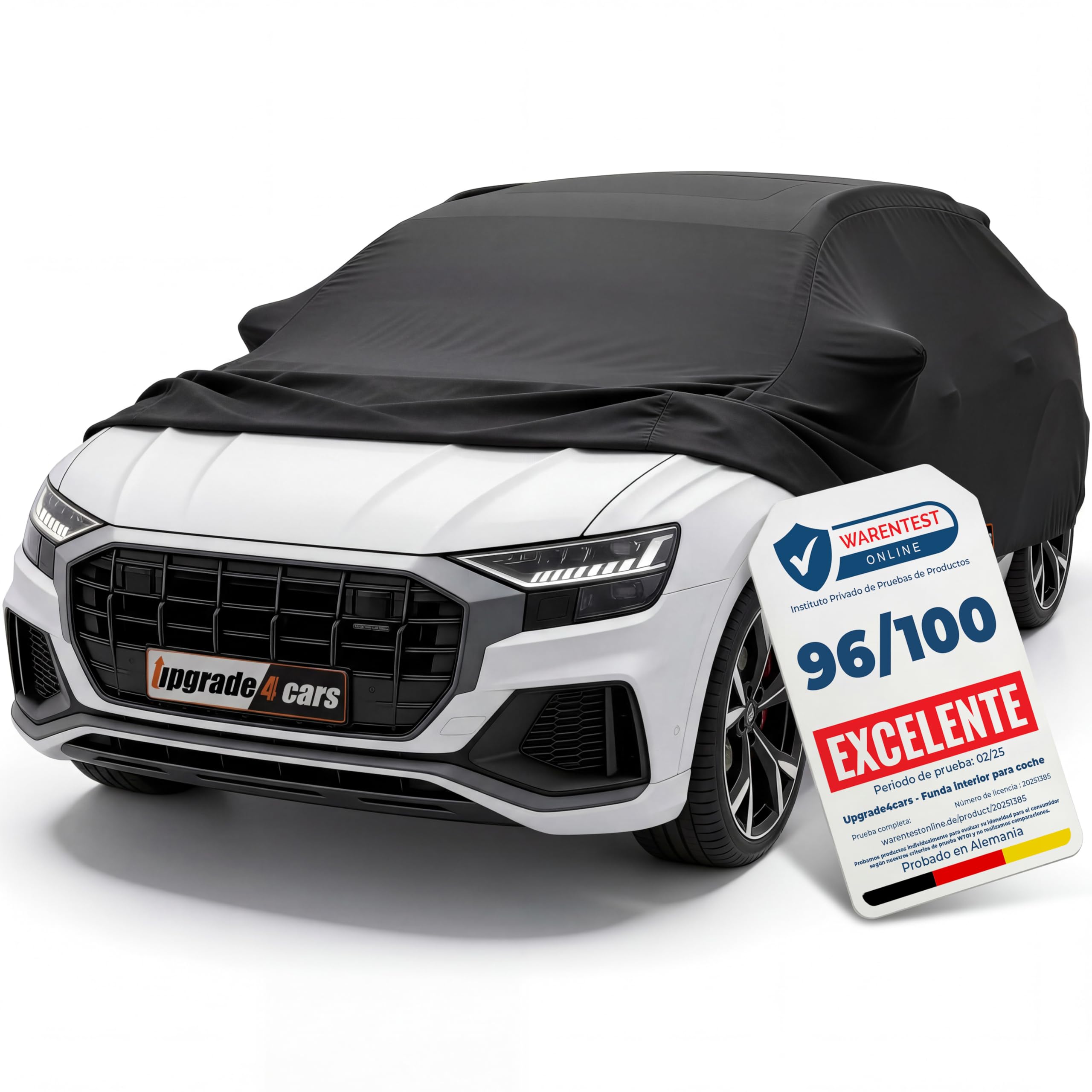 Upgrade4cars Funda Coche Interior Elastica | Cubierta Elástica de Tela para Auto en Negro | Tamaño SUV - M (450-480 cm)