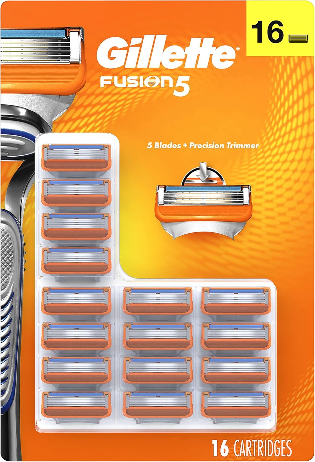 Gillette Fusion5 Men's Razor Blades 16 Cartridge Refills (Packaging