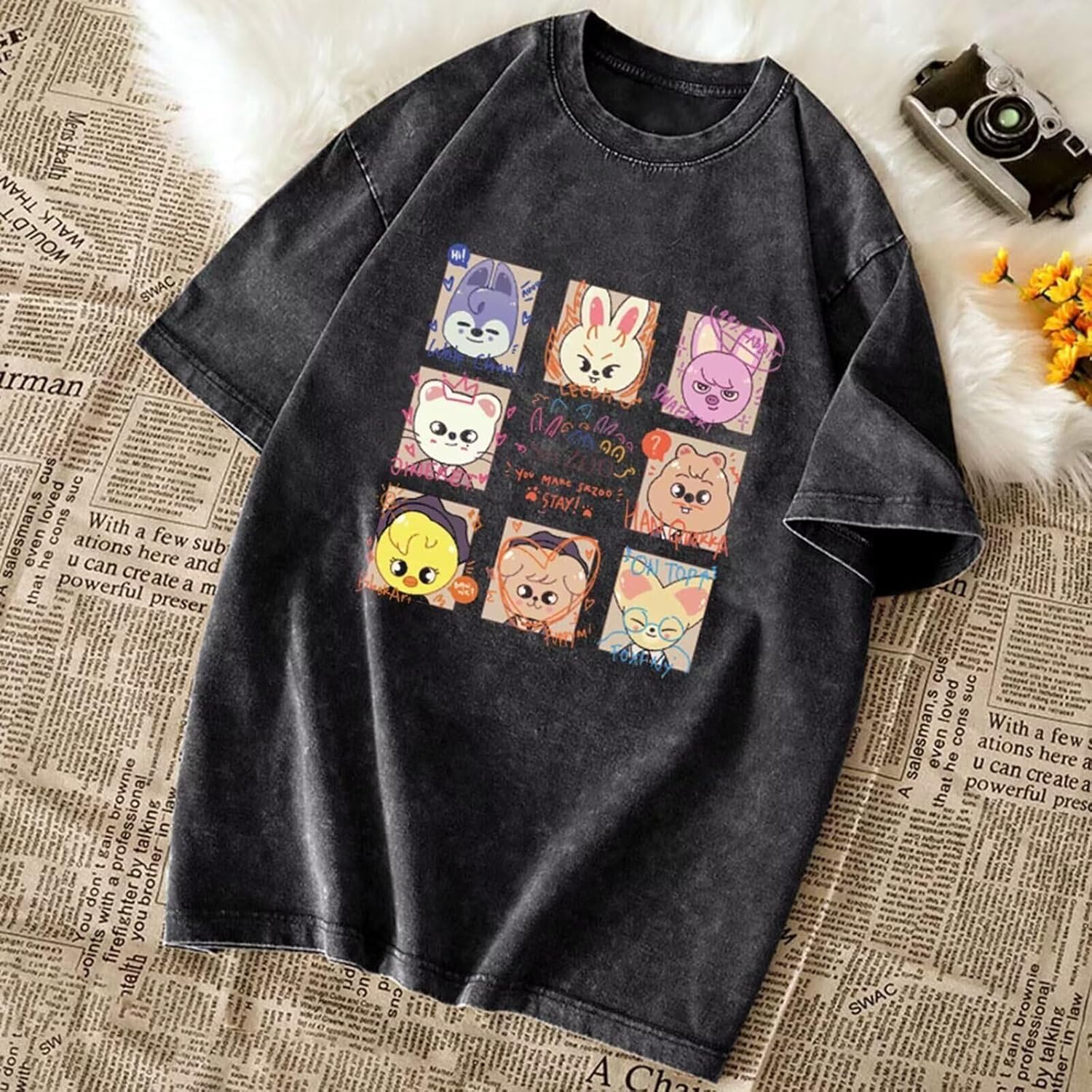 SKZ Shirts Felix Hyunjin Bangchan Changbin Minho Jisung Tshirt Concerts Support Tee Unisex Tops - Image 3