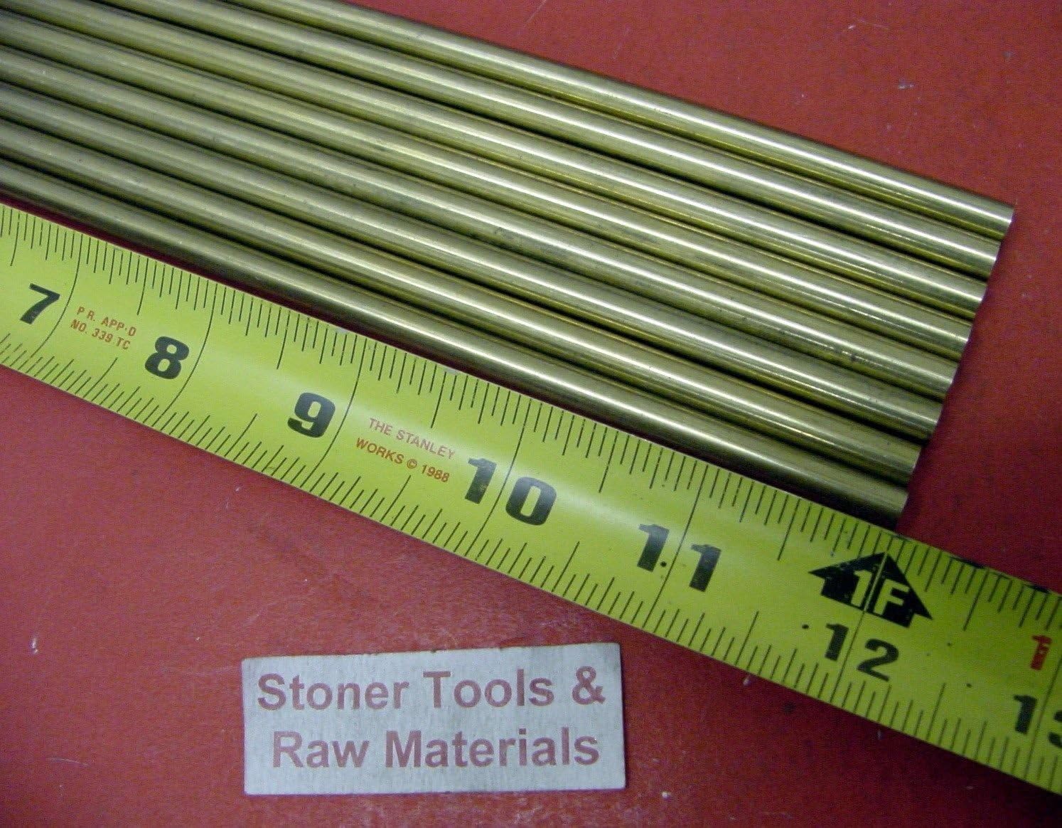 16 Pieces 5/16" C360 Brass Solid Round Rod 12" Long H02 .312" OD Lathe Bar Stock