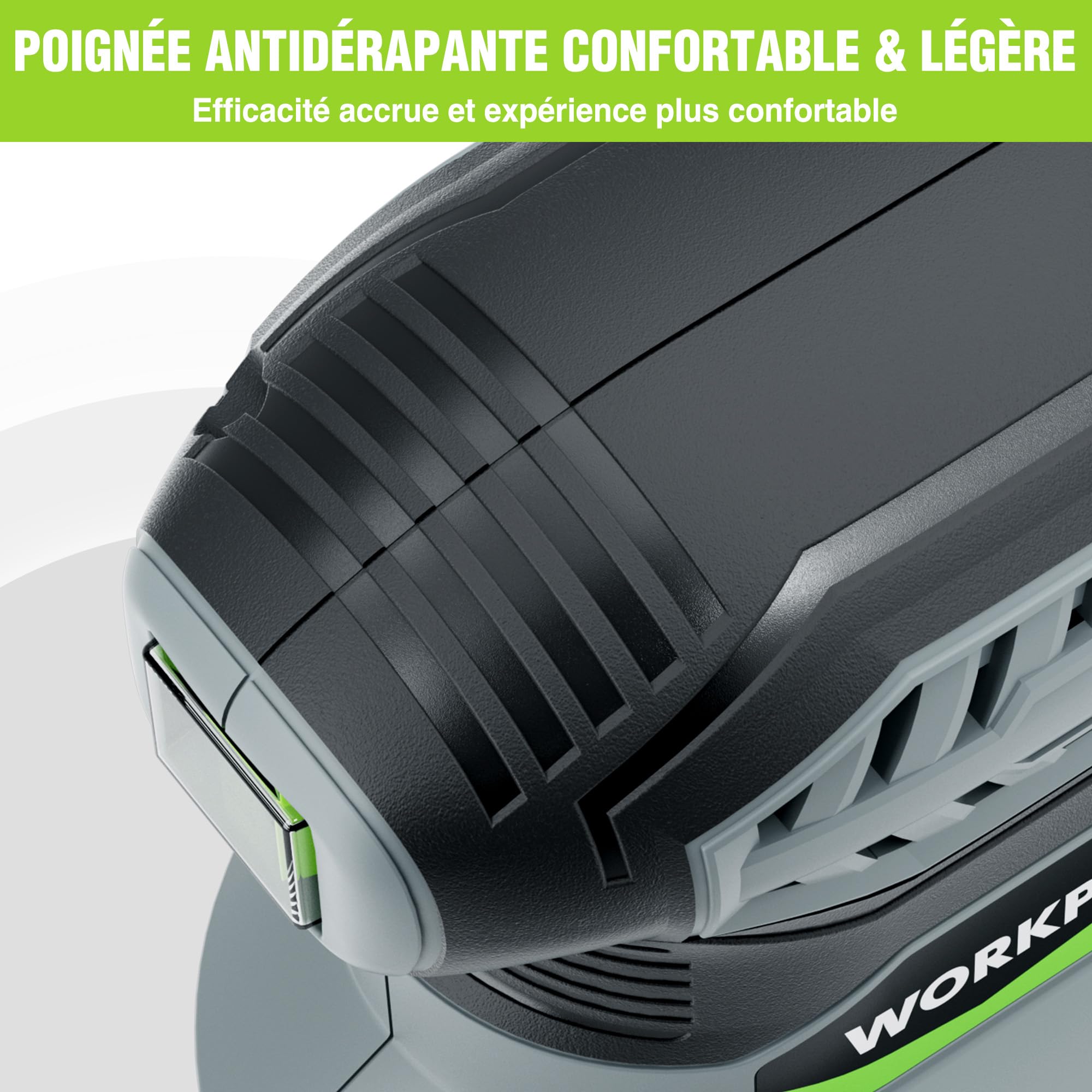 WORKPRO Ponceuse Delta Électrique 130W avec Aspiration de Poussière, 13000 tr/min, Ponceuse Triangulaire avec 20 Feuilles Abrasives, Ponceuse d’Angle pour Bois, Métal et Polissage