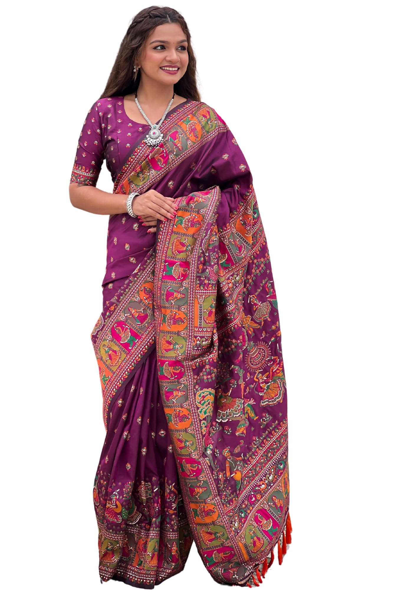 SGF11 Women's Kanjivaram Pure Soft Silk Saree With Unstitched Blouse Piece Price In India