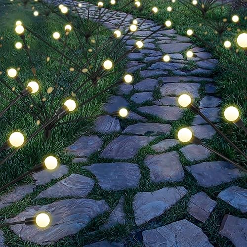 Luces solares de jardín  10 luces LED que se balancean con el viento luz solar oscilante luz solar impermeable IP65 decoración de caminos de patio
