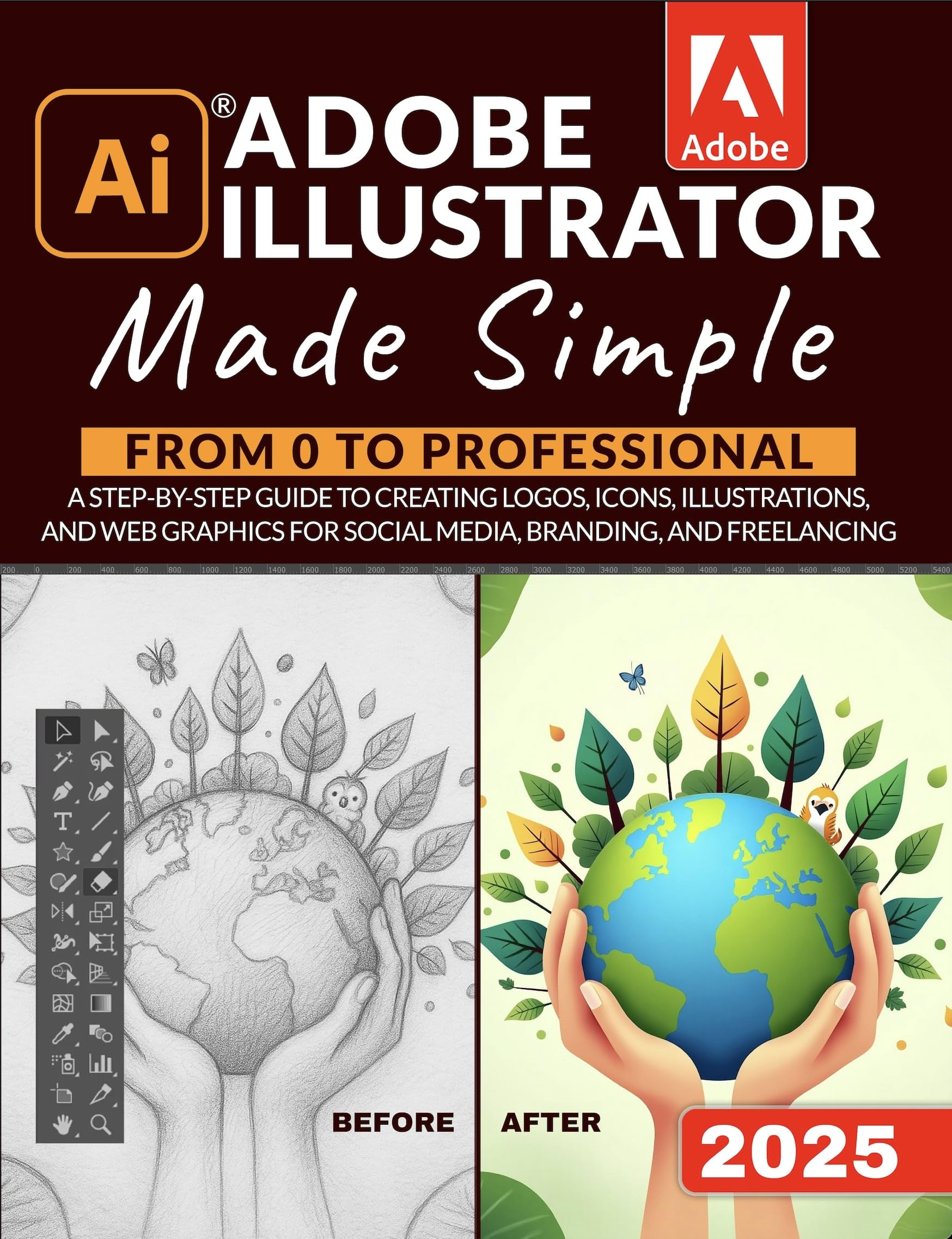 Adobe Illustrator Made Simple: From 0 to Professional | A Step-by-Step Guide to Creating Logos, Icons, Illustrations, and Web Graphics for Social Media, Branding, and Freelancing