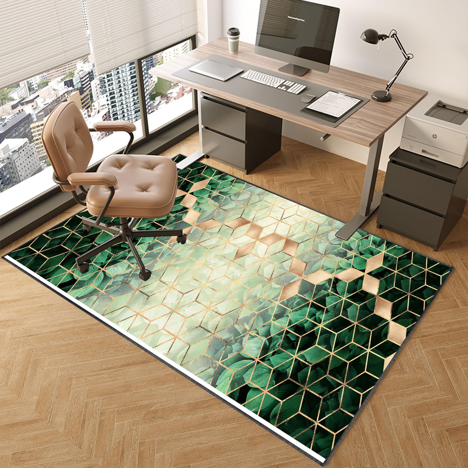 TOYOCC Office Chair Mat Desk Chairmats 150 x 180 cm, Office Chair Mats for Hardwood Floors Non Slip Floor Protector Mat for Chairs Pad Office Floor Protector Mat Computer Rolling Gaming Chair Mat