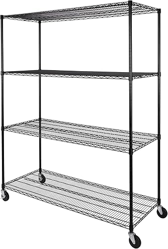 Seville Classics UltraDurable - Estante de alambre de acero sólido NSF resistente, organizador para garaje, almacén, oficina, restaurante, aula,