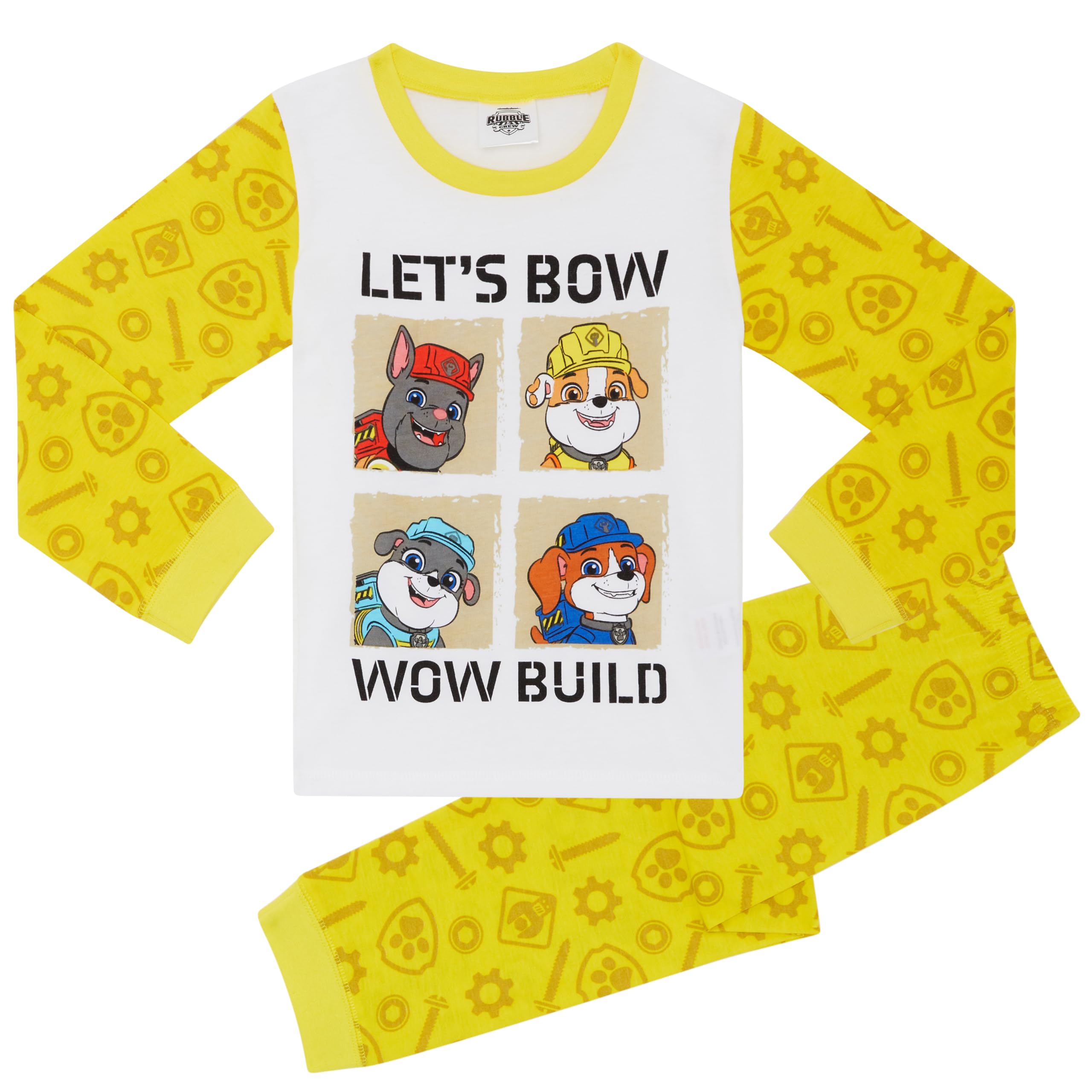 Paw Patrol Rubble Unisex 100% Cotton Long Pyjama Set