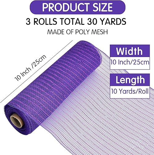 Vista 80 de TONIFUL 2 rollos de cinta de malla decorativa amarilla de 10 pulgadas, malla de tela con papel de aluminio para suministros de corona, corona