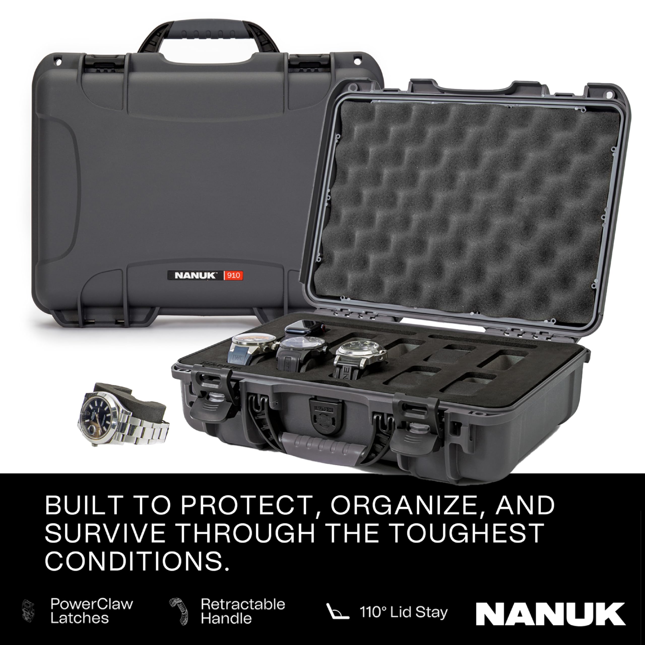 Amazon.com: NANUK 910 Waterproof Watch Travel Case - 10 Slot Watch