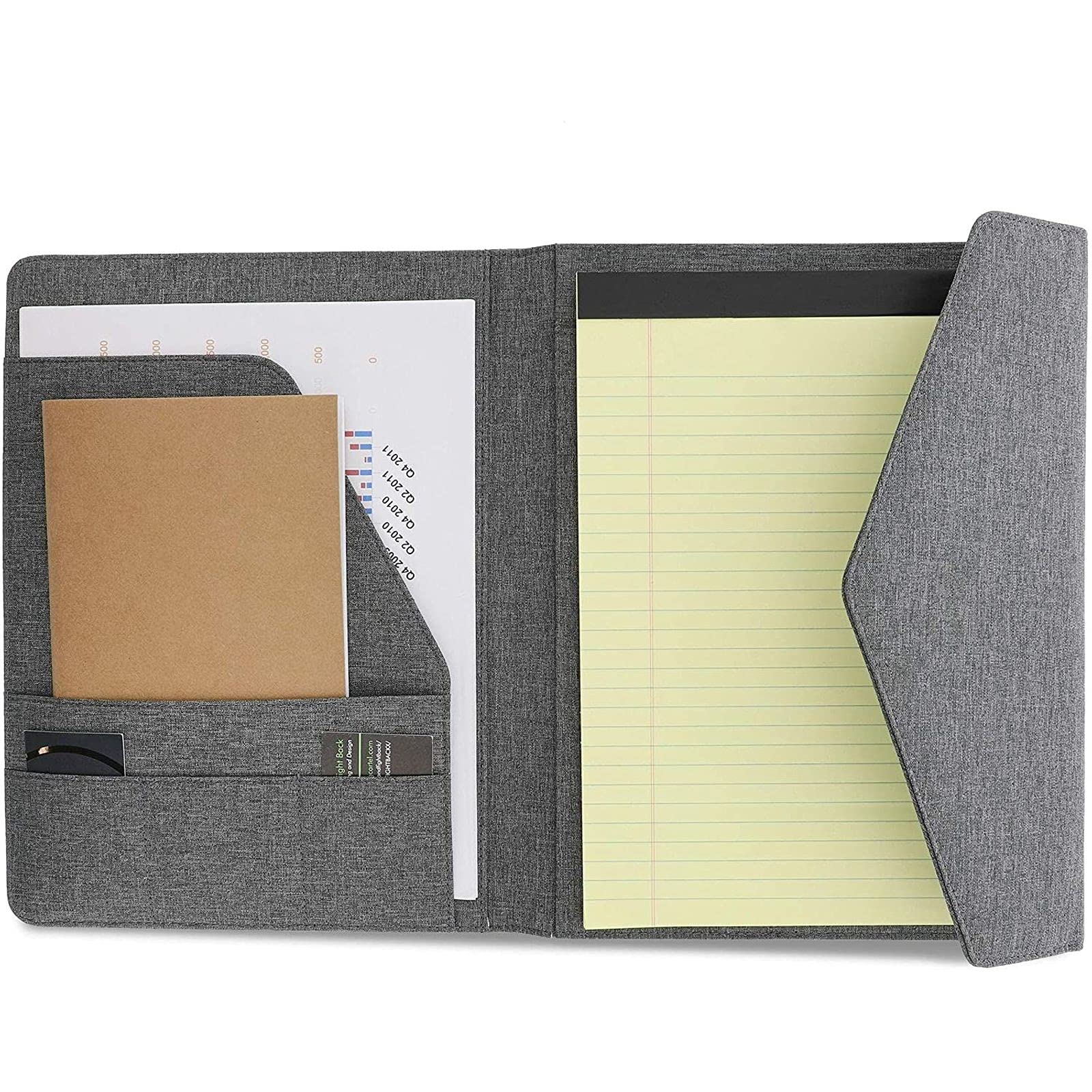 Paper Junkie Grey Business Portfolio Padfolio Folder
