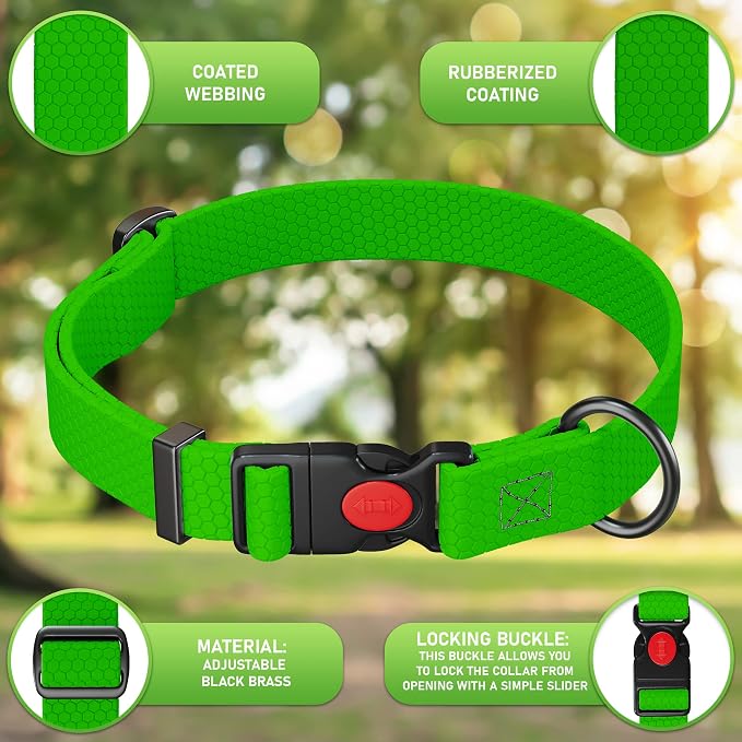 Collar Ajustable para Perro con Hebilla de Seguridad Verde miniatura 3