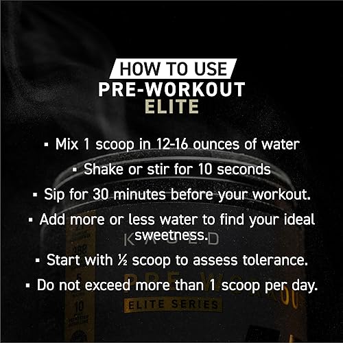 Miniatura 7 de Kaged Polvo de preentrenamiento Elite para hombres y mujeres, alto estimulante para energía, concentración, bombas  L-citrulina, beta alanina,