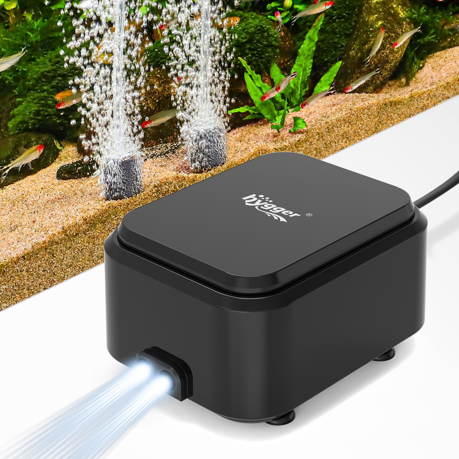エアーポンプ Amazon.co.jp: hygger 水槽エアーポンプ 5L/min 強力 2口 静音 酸素