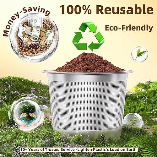 Miniatura 5 de Paquete de 4 cápsulas de café reutilizables K Cups para Keurig 1.0 cápsulas de café reutilizables de acero inoxidable para cápsulas de café Keurig,