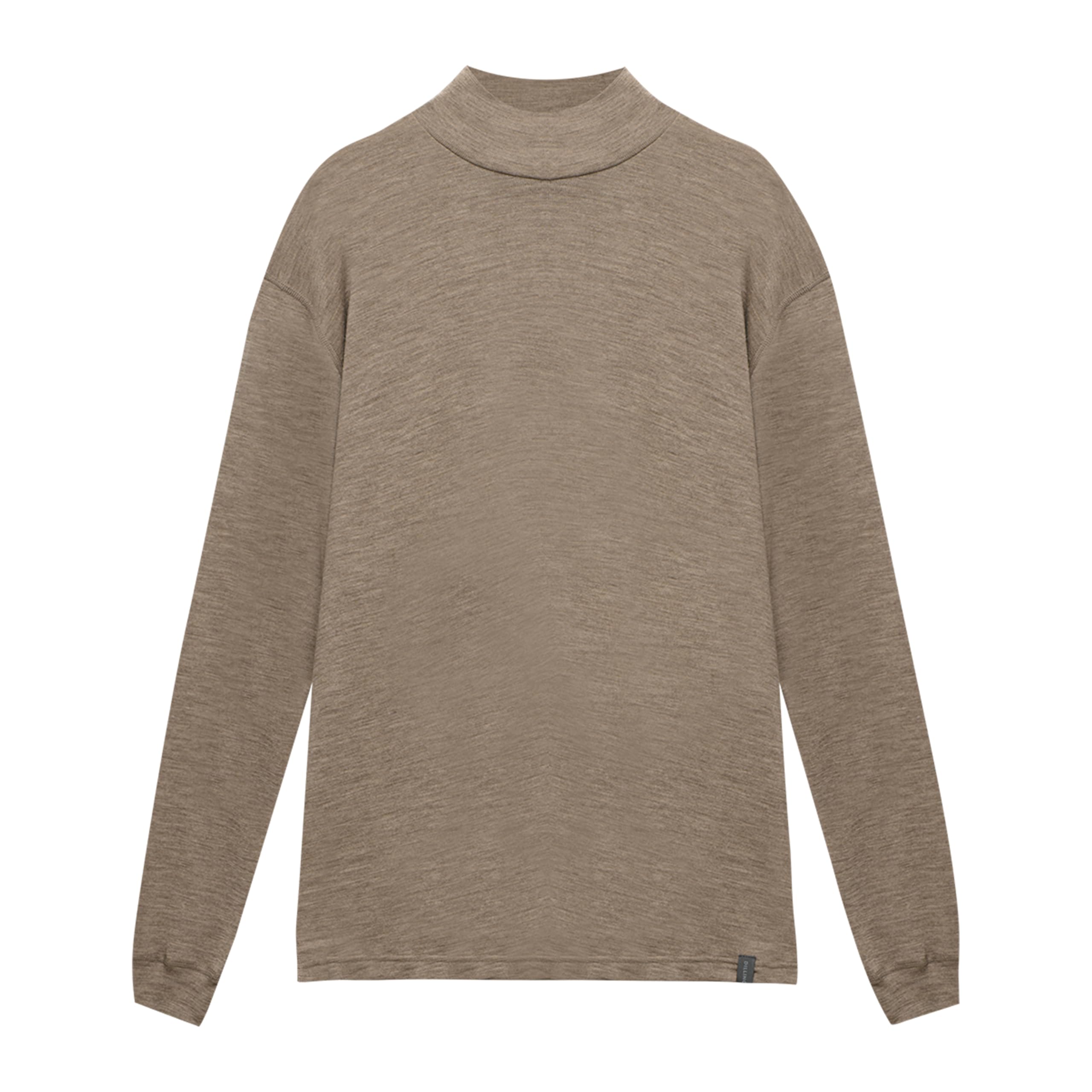 Dilling Women's Brown Melange Merino Wool High Neck Top 14