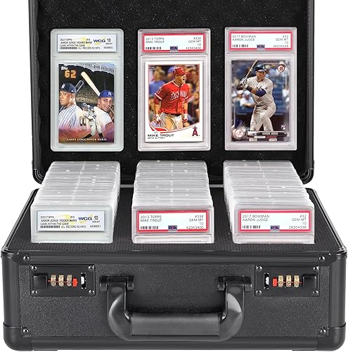 Miniatura 1 de Caja de almacenamiento de tarjetas graduadas con cerradura codificada, caja de almacenamiento de tarjetas deportivas para tarjetas graduadas, PSA,