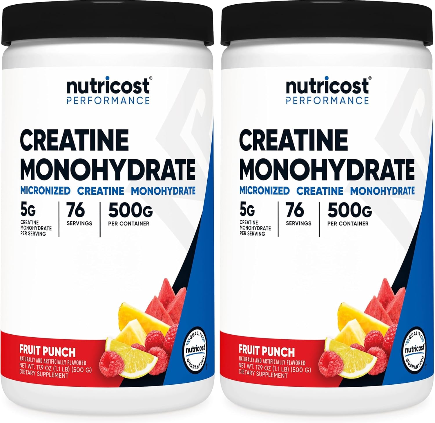 Nutricost Creatine Monohydrate Powder (Fruit Punch, 500 Gram) (Pack of 2)