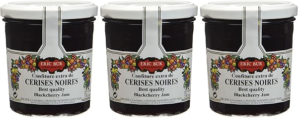 ERIC BUR Confiture Extra de Cerises Noires 370 g - Lot de 3 - 2