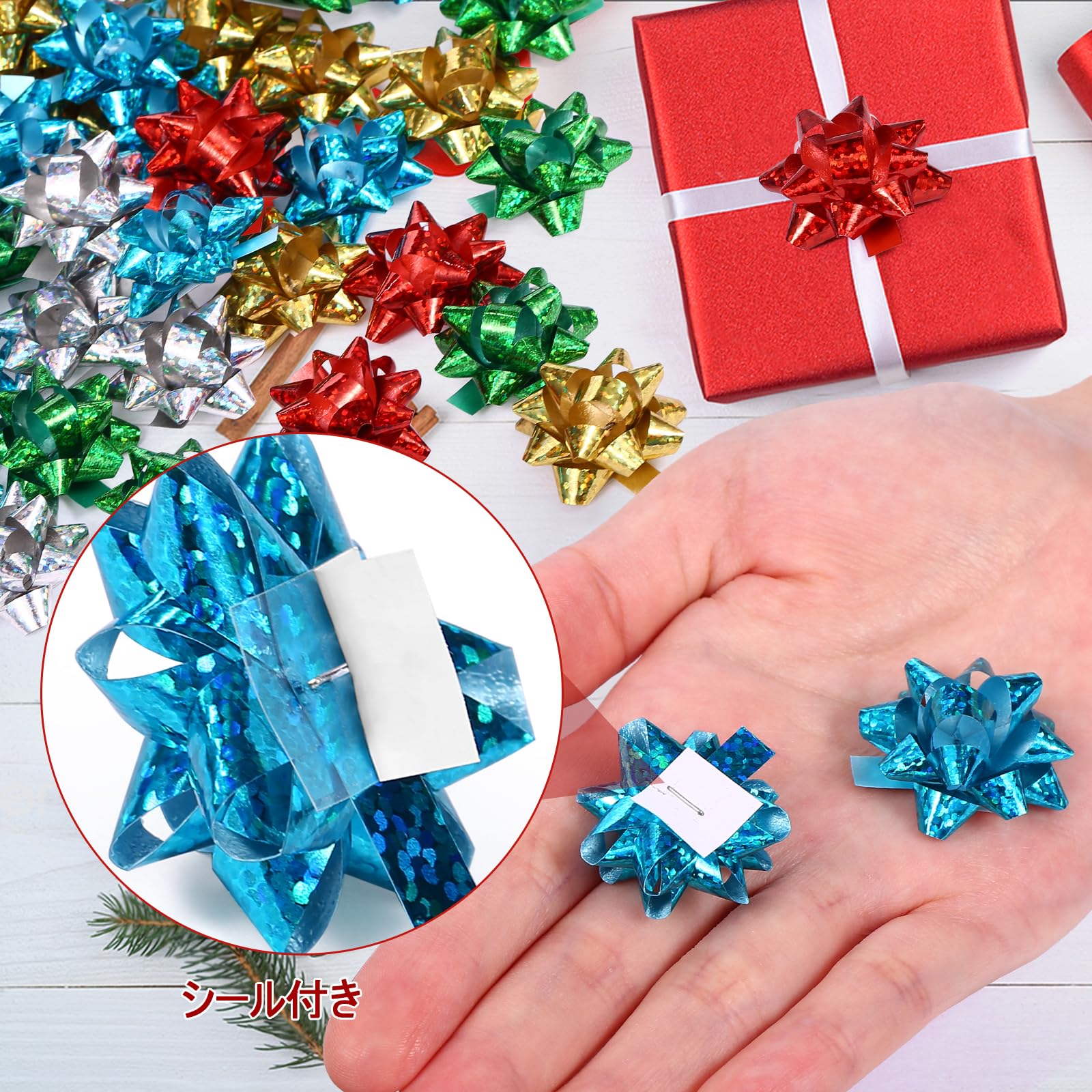 No.234　リボン付きサンキューシール　リボンシール　ギフトシール　クリスマス No.234リボン付きサンキューシールリボンシールギフトシール