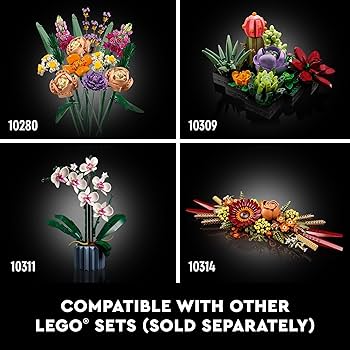 LEGO Botanicals Artificial Wildflower Bouquet - Fake Indoor
