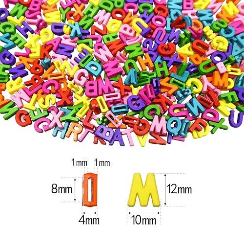 Vista 50 de Amaney - 1200 cuentas de letras de la A a la Z de 0.157 x 0.276 in, cuentas redondas blancas del alfabeto acrílico, incluye 100 cuentas de corazón