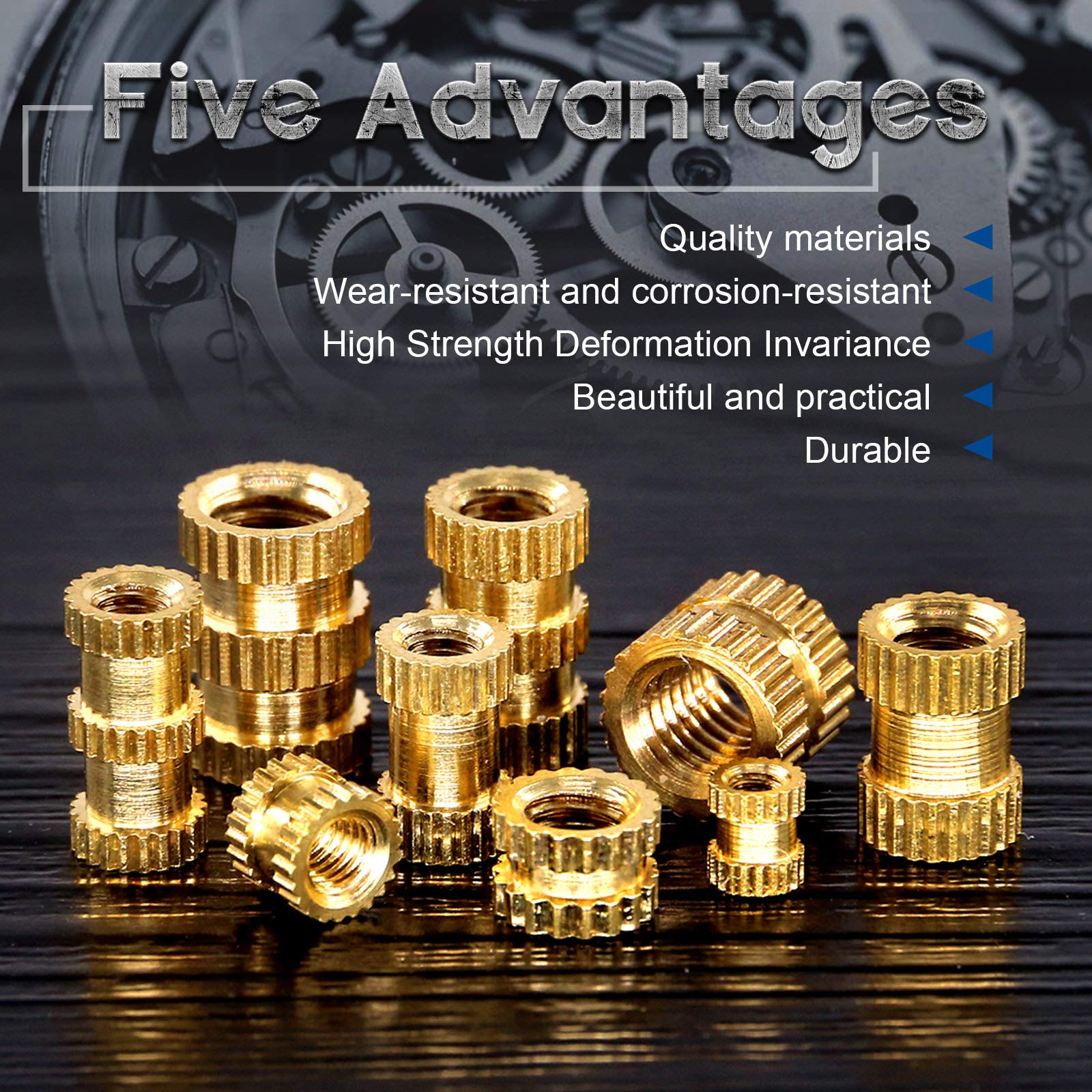 150PCS Threaded Inserts Assortment Kit - M2 M3 M4 M5 M6 Brass Heat Set ...